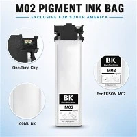 Borsa per inchiostro pigmentato nero per custodia per inchiostro di ricarica Epson M02 100ml con chip